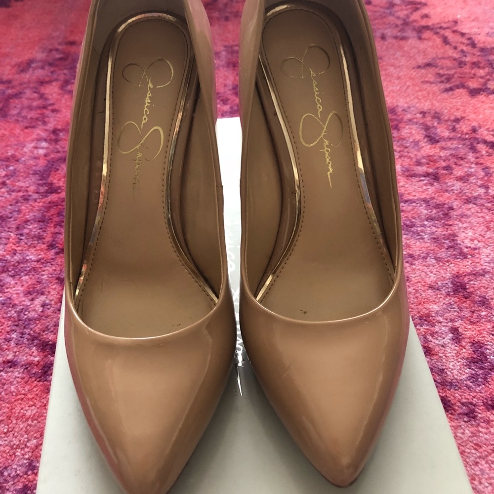 Nude Patent Leather Heels - 7.5